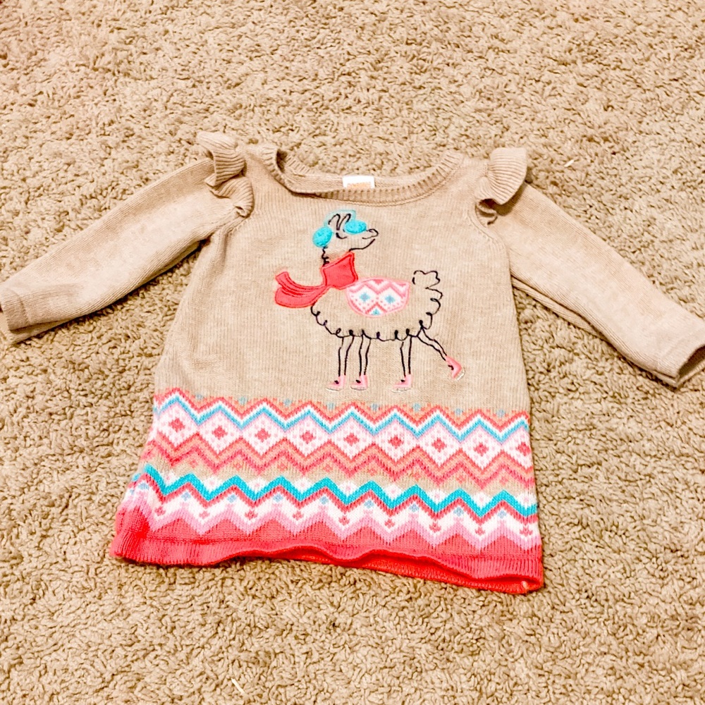 Iceskating llama tunic sweater size 6-12 months